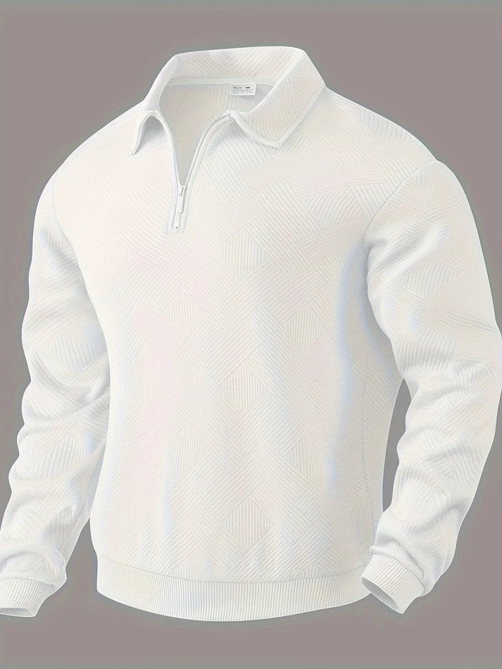 Halbreißverschluss-Pullover mit geometrischem Design für Herren