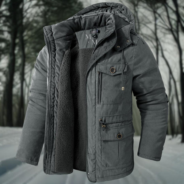 Herren-Winterjacke mit Kapuze und lässigem Design