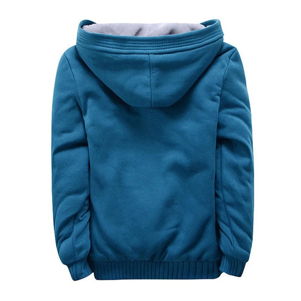 Bequemer Winterpullover mit Kapuze und Reißverschluss