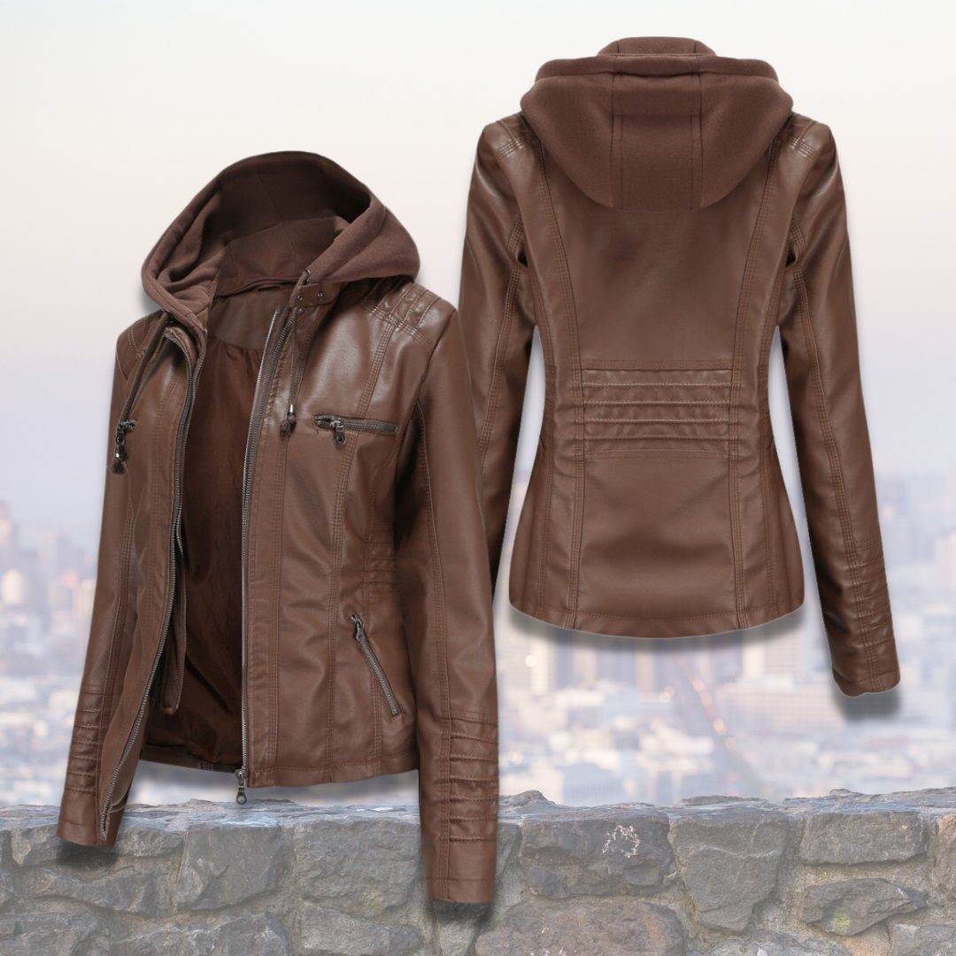 Damenjacke mit Kapuze und elegantem Design