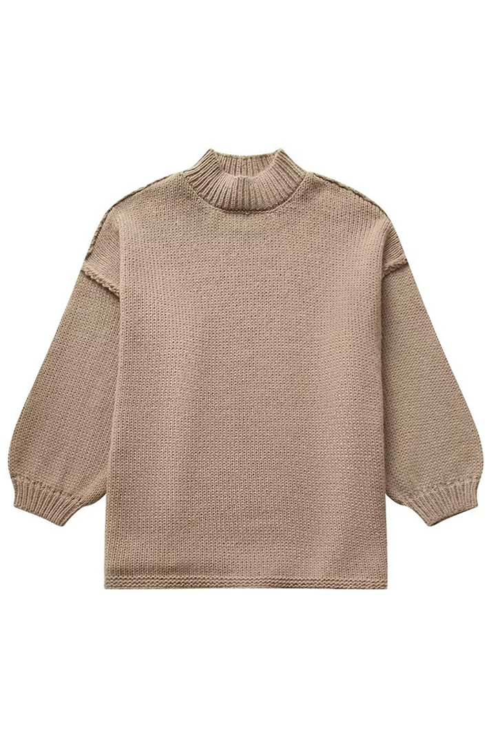 Bequemer einfarbiger Pullover mit Rundhalsausschnitt für den Alltag – vielseitig und bequem