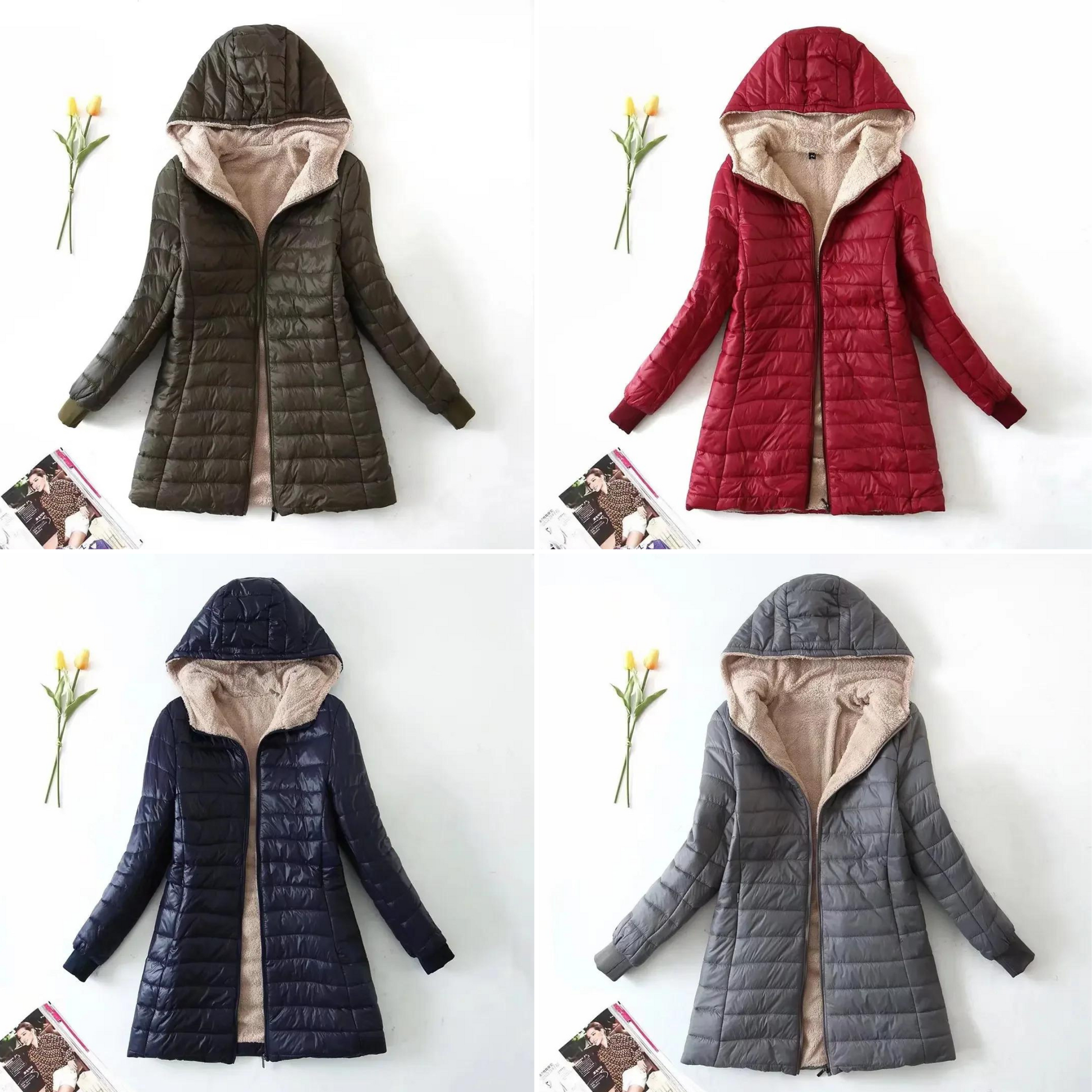 Warme Damenjacke mit Kapuze und stilvollem Design