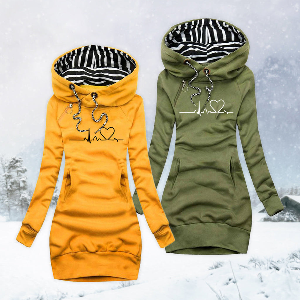 Bedrucktes Pulloverkleid mit modernem Design