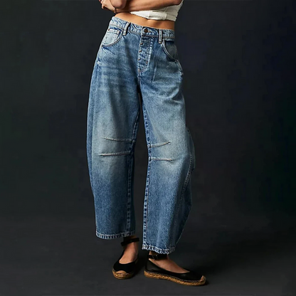 Jeans mit weitem Bein für einen bequemen und trendigen Stil