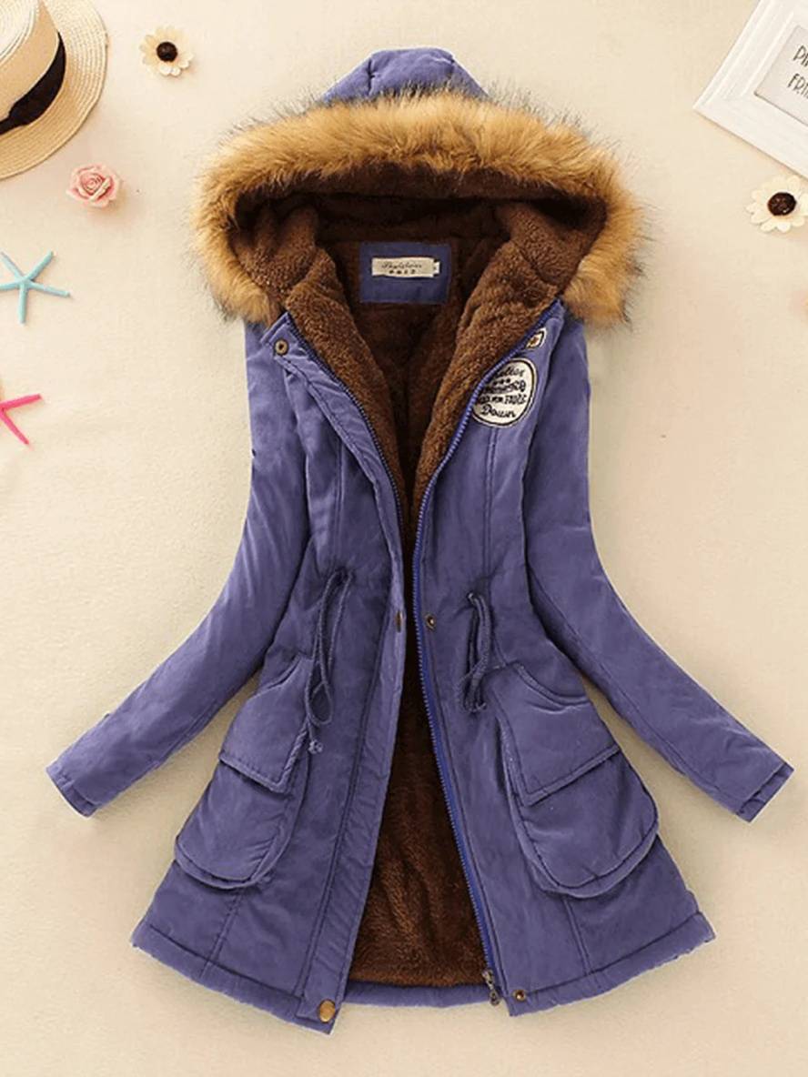 Lässige Damenparka in mittlerer Länge mit Reißverschluss