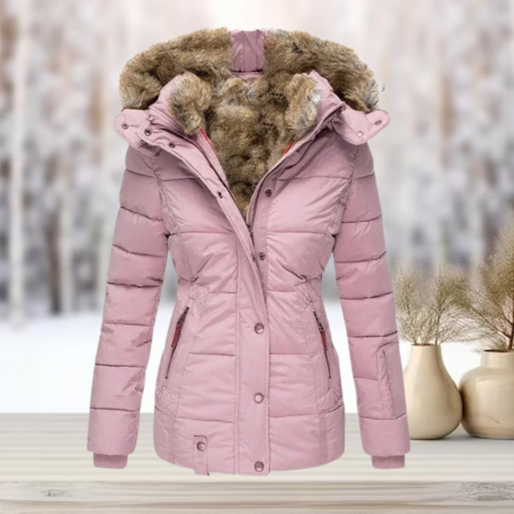 Winterparka für Damen mit großer Kapuze für kalte Tage