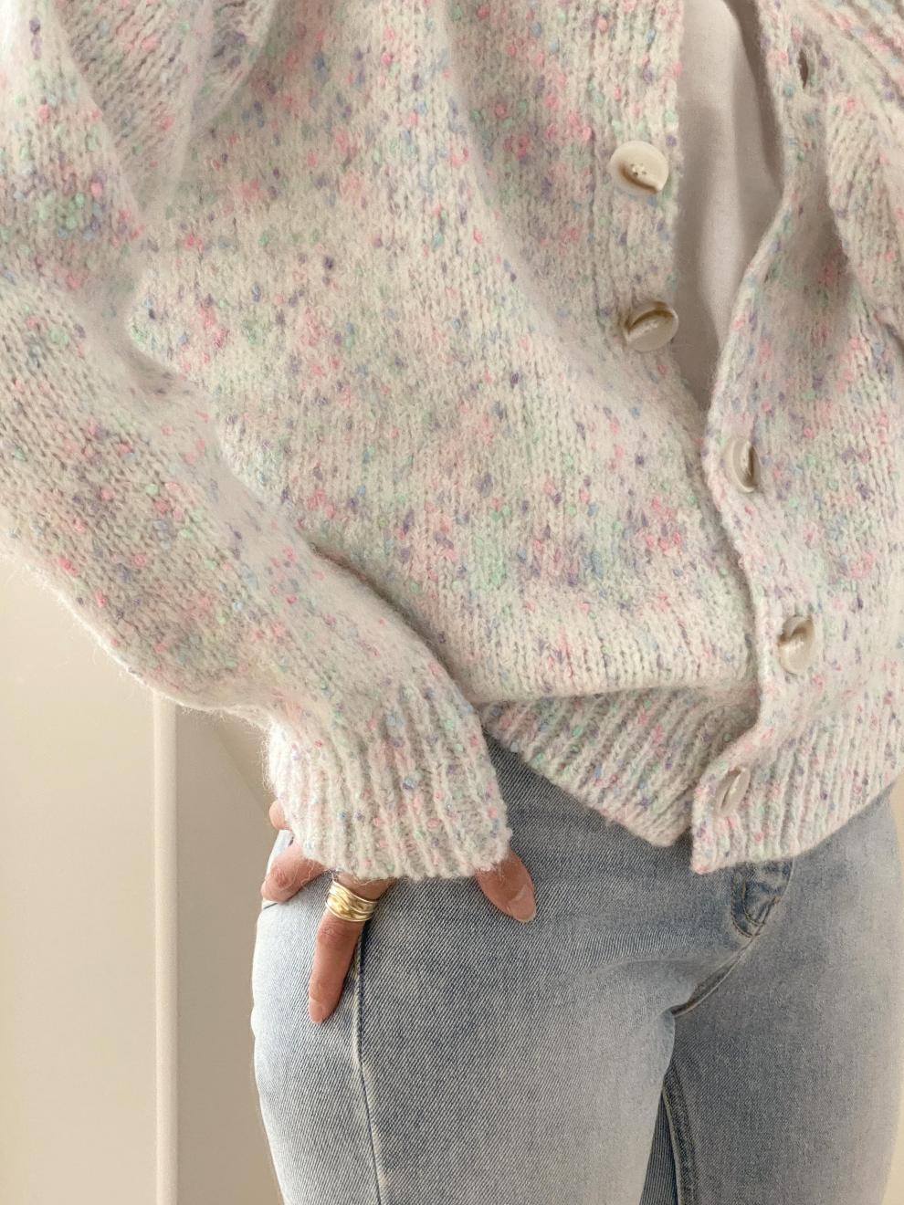 Damen-Cardigan mit langen Ärmeln und modischem Knopfverschluss