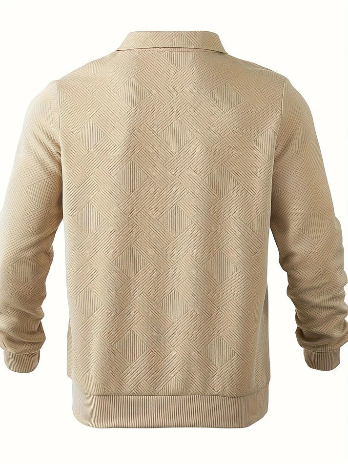 Halbreißverschluss-Pullover mit geometrischem Design für Herren