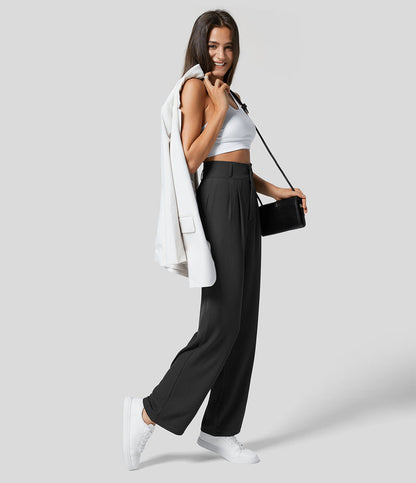 Klassische Damenhose mit geradem Schnitt und hohem Bund