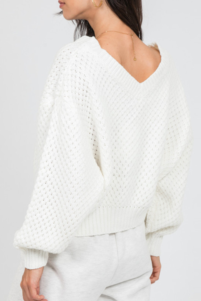 Lässige Street V-Ausschnitt Bluse mit Geteiltem Detail