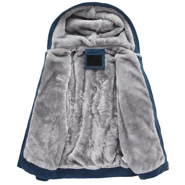 Bequemer Winterpullover mit Kapuze und Reißverschluss