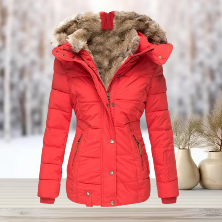 Winterparka für Damen mit großer Kapuze für kalte Tage