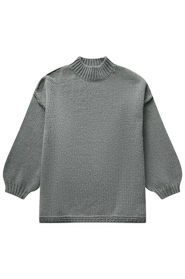 Bequemer einfarbiger Pullover mit Rundhalsausschnitt für den Alltag – vielseitig und bequem