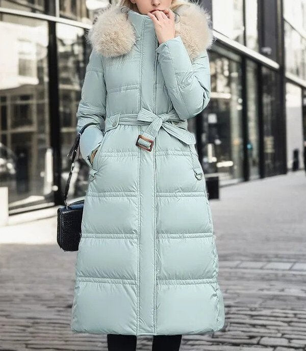 Lange Winterjacke für Damen mit Komfort und elegantem Design