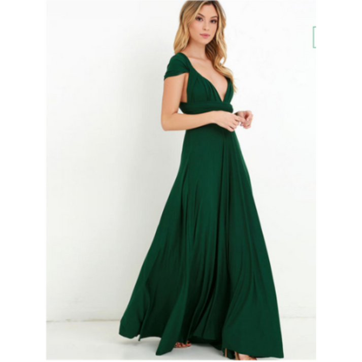 Elegantes langes Abendkleid ohne Ärmel mit offenem Rückendesign