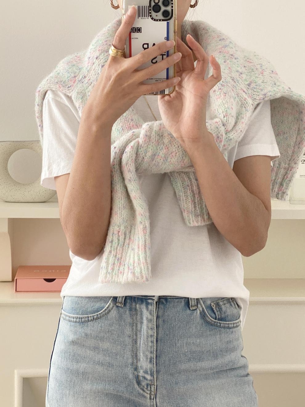 Damen-Cardigan mit langen Ärmeln und modischem Knopfverschluss