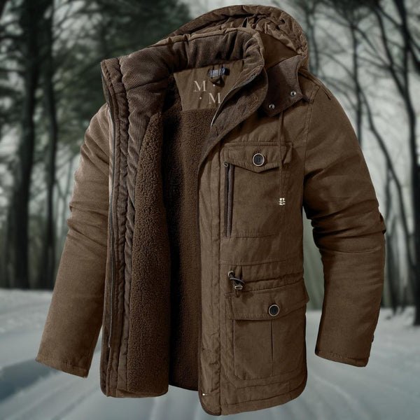 Herren-Winterjacke mit Kapuze und lässigem Design