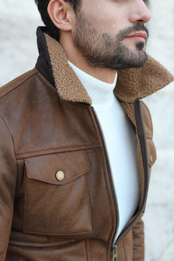 Bequeme Herrenjacke Vintage Design mit Umlegekragen  Ideal für den Alltag