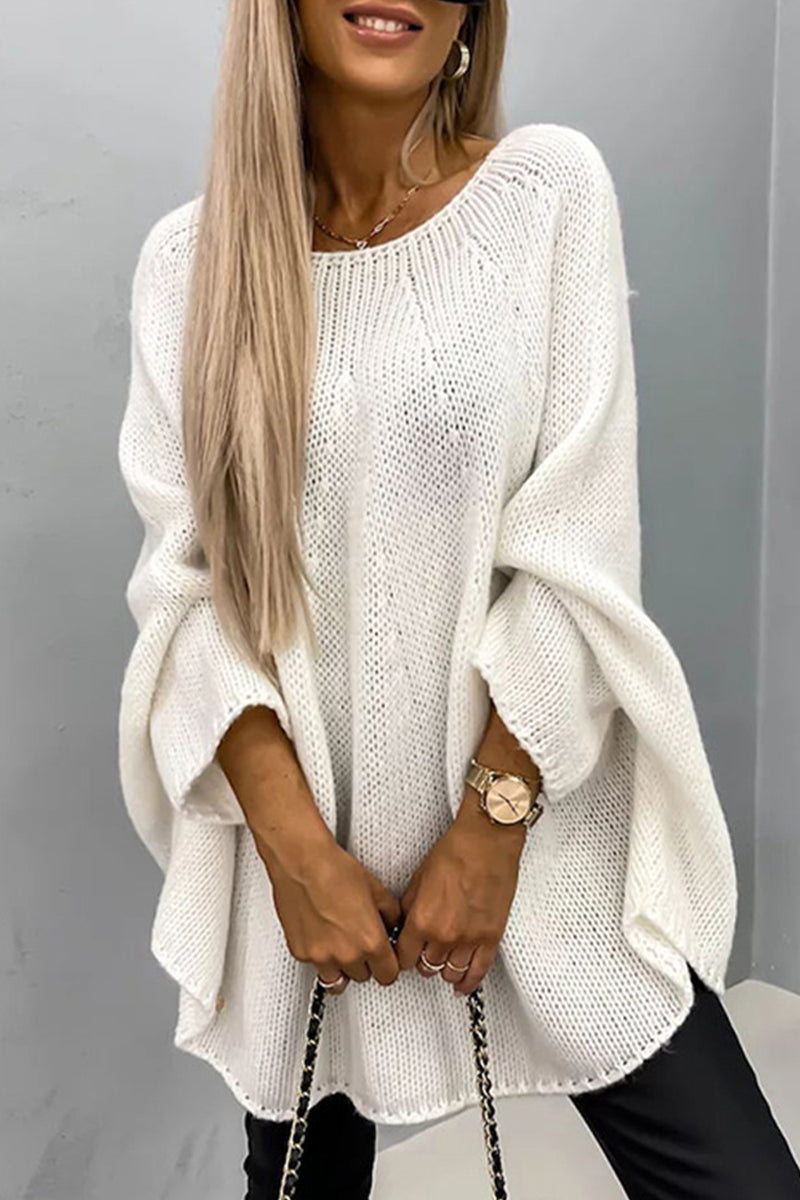 Schlichte Freizeit Bluse mit Rundhalsausschnitt – Eindeutig und Elegant