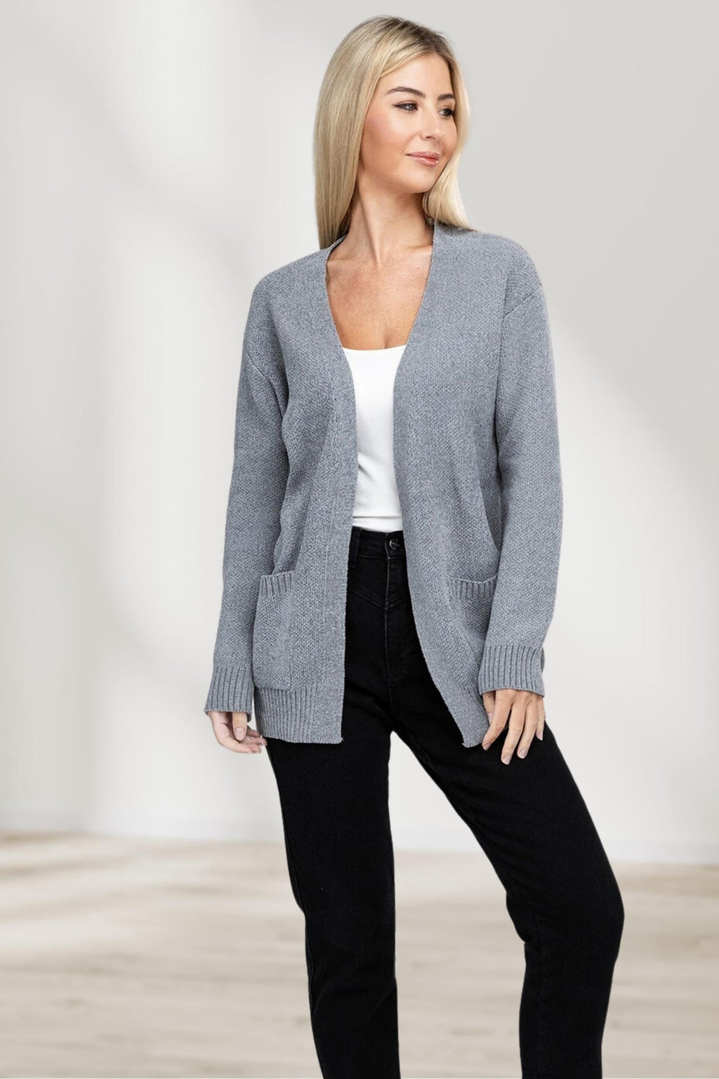 Bequeme Offene Front Strickjacke für Jeden Anlass