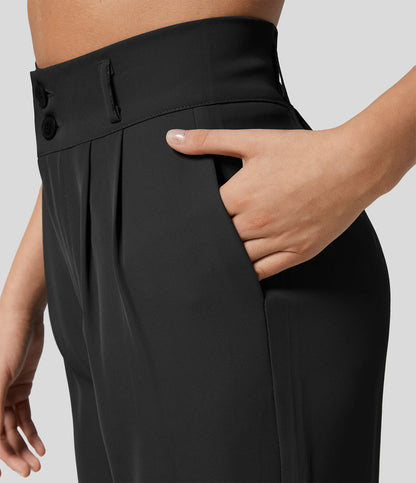 Klassische Damenhose mit geradem Schnitt und hohem Bund