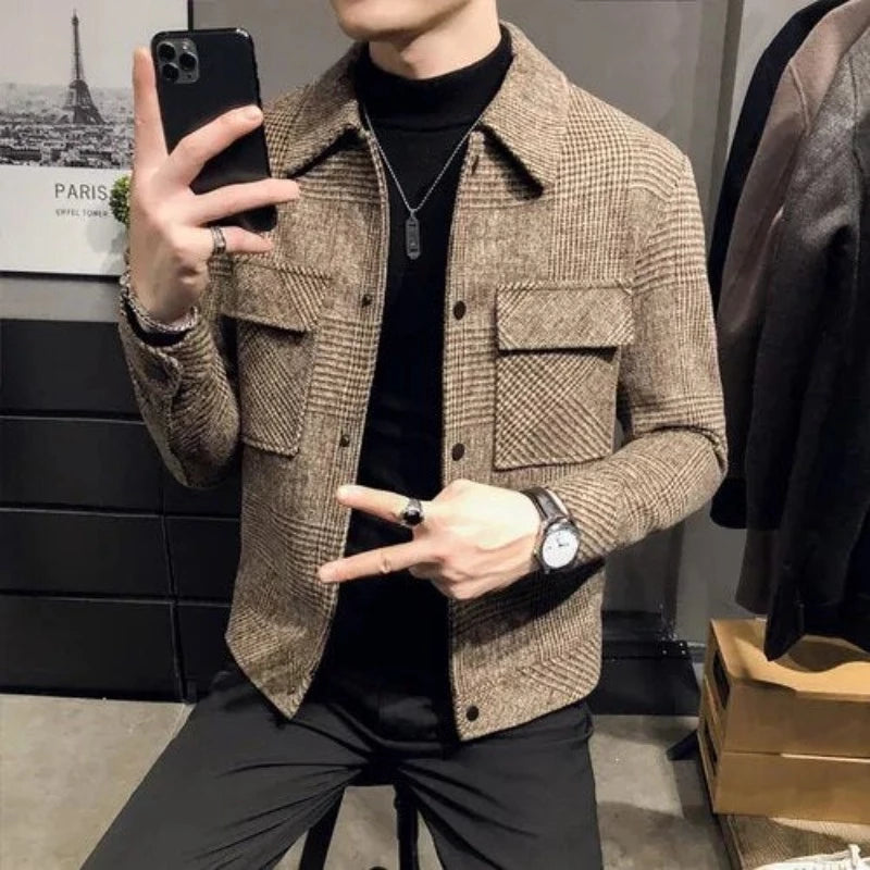 Klassische Herrenjacke mit Karomuster - Vielseitig und Stilvoll für Jede Jahreszeit