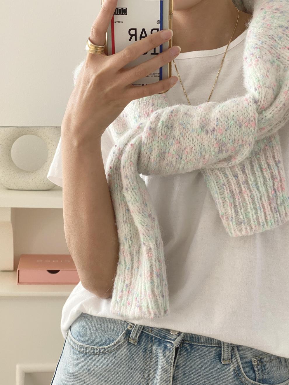 Damen-Cardigan mit langen Ärmeln und modischem Knopfverschluss