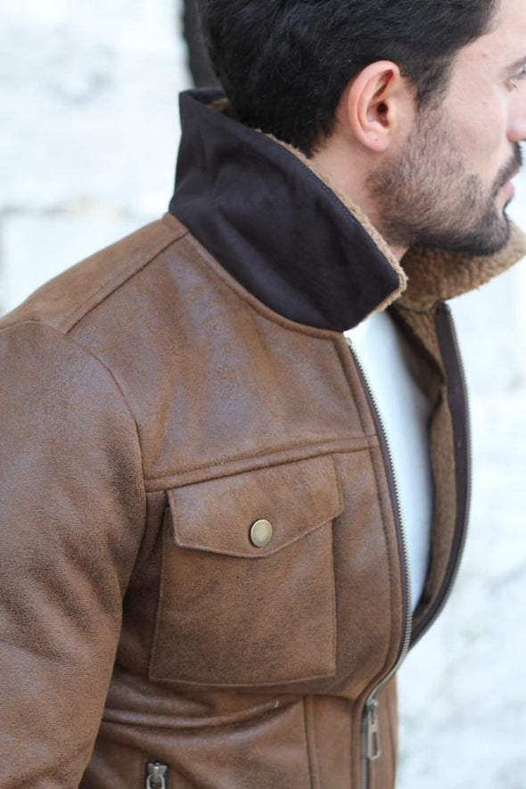 Bequeme Herrenjacke Vintage Design mit Umlegekragen  Ideal für den Alltag