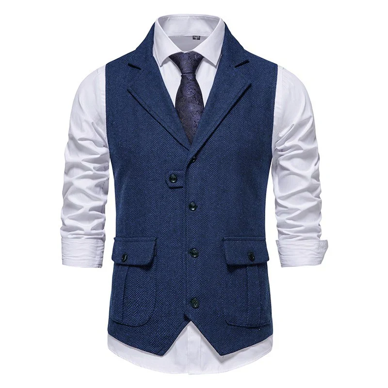 Klassische Herrenweste mit Elegantem Design und Lockerer Kragen – Ideal für Harmonievolle Outfits