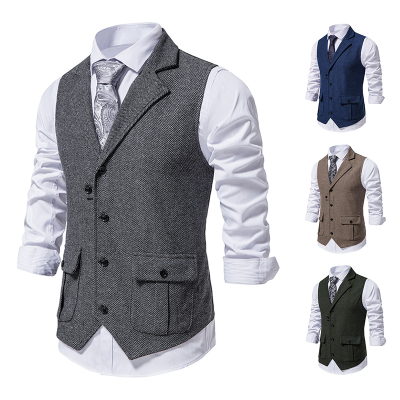 Klassische Herrenweste mit Elegantem Design und Lockerer Kragen – Ideal für Harmonievolle Outfits