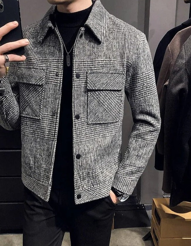 Klassische Herrenjacke mit Karomuster - Vielseitig und Stilvoll für Jede Jahreszeit