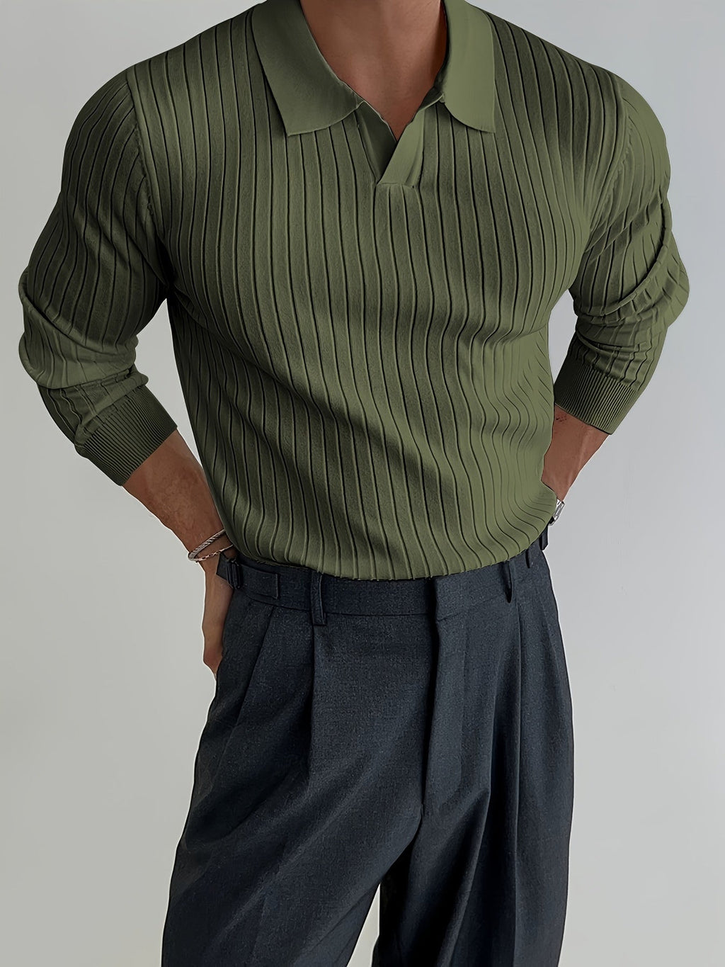 Stilvoller Herrenpullover mit V-Ausschnitt – Perfekt für Herbst und Winter