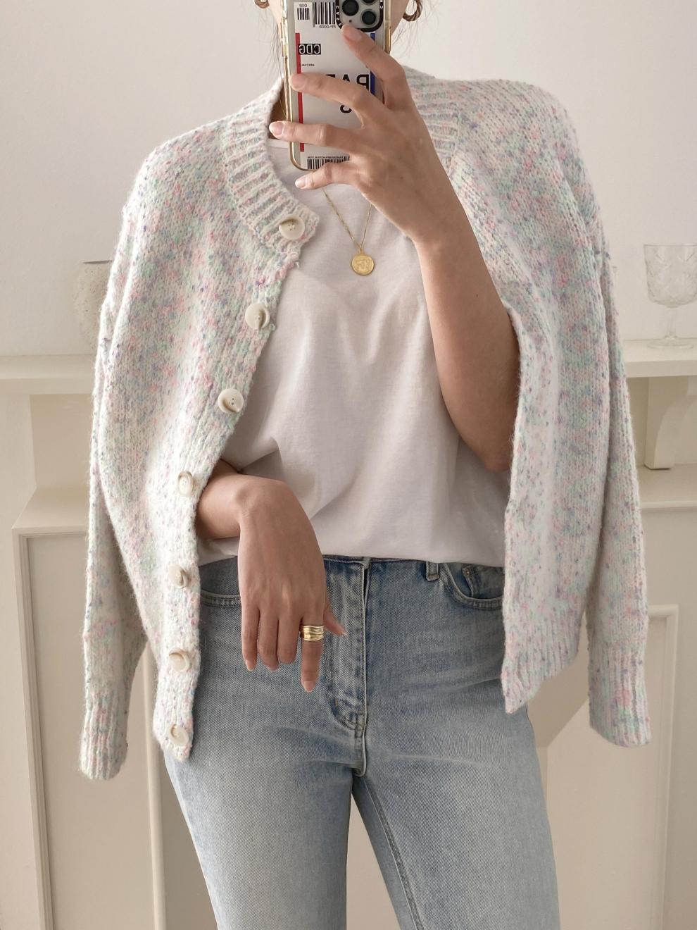 Damen-Cardigan mit langen Ärmeln und modischem Knopfverschluss