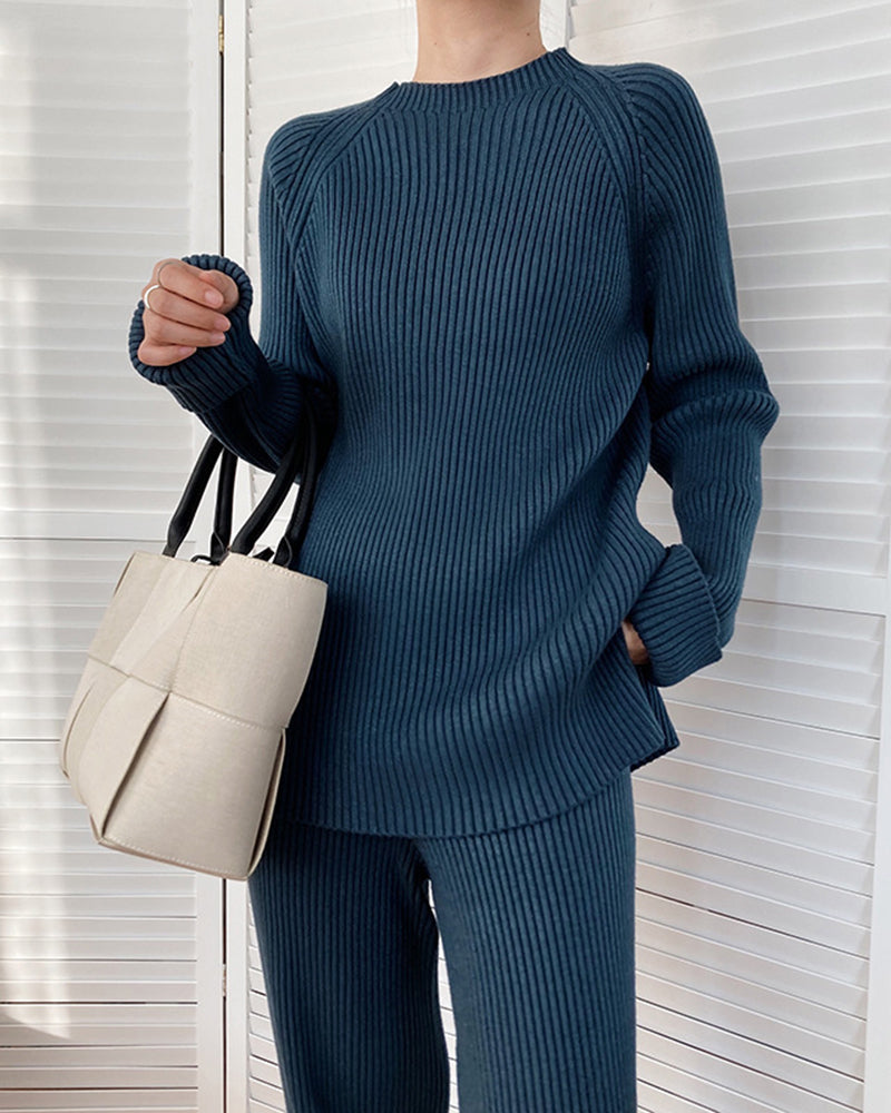 Stilvoller und eleganter Winteranzug für Damen mit Ripp-Design
