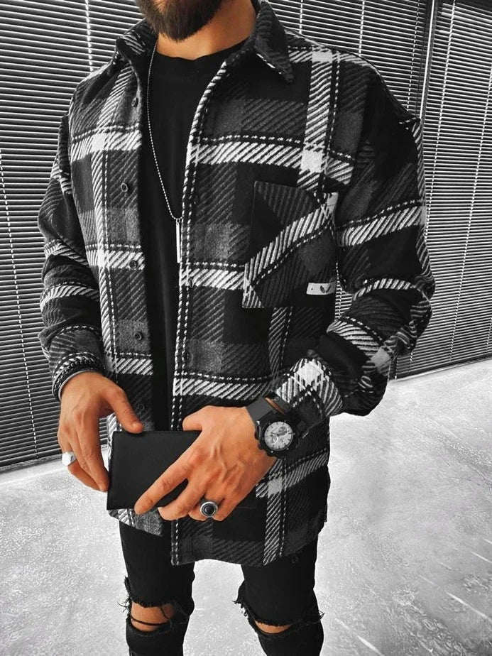 Trendige Lässige Karierte Jacke – Perfekt für Streetwear