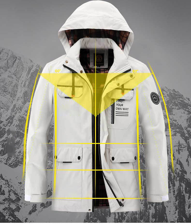 Mittellange Herrenjacke mit Kapuze funktional und stilvoll