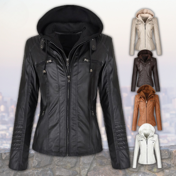 Damenjacke mit Kapuze und elegantem Design