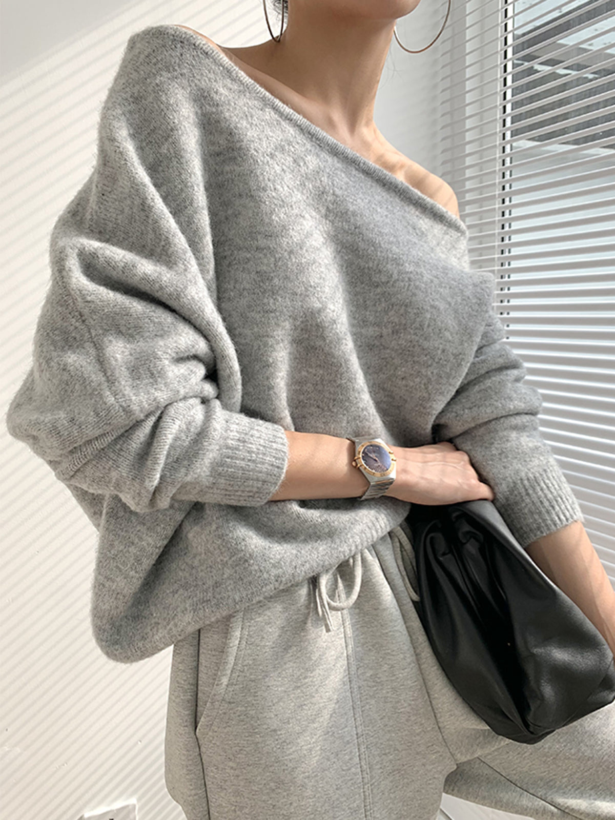 Asymmetrischer Pullover mit Einseitiger Schulter für Stilvolle Outfits