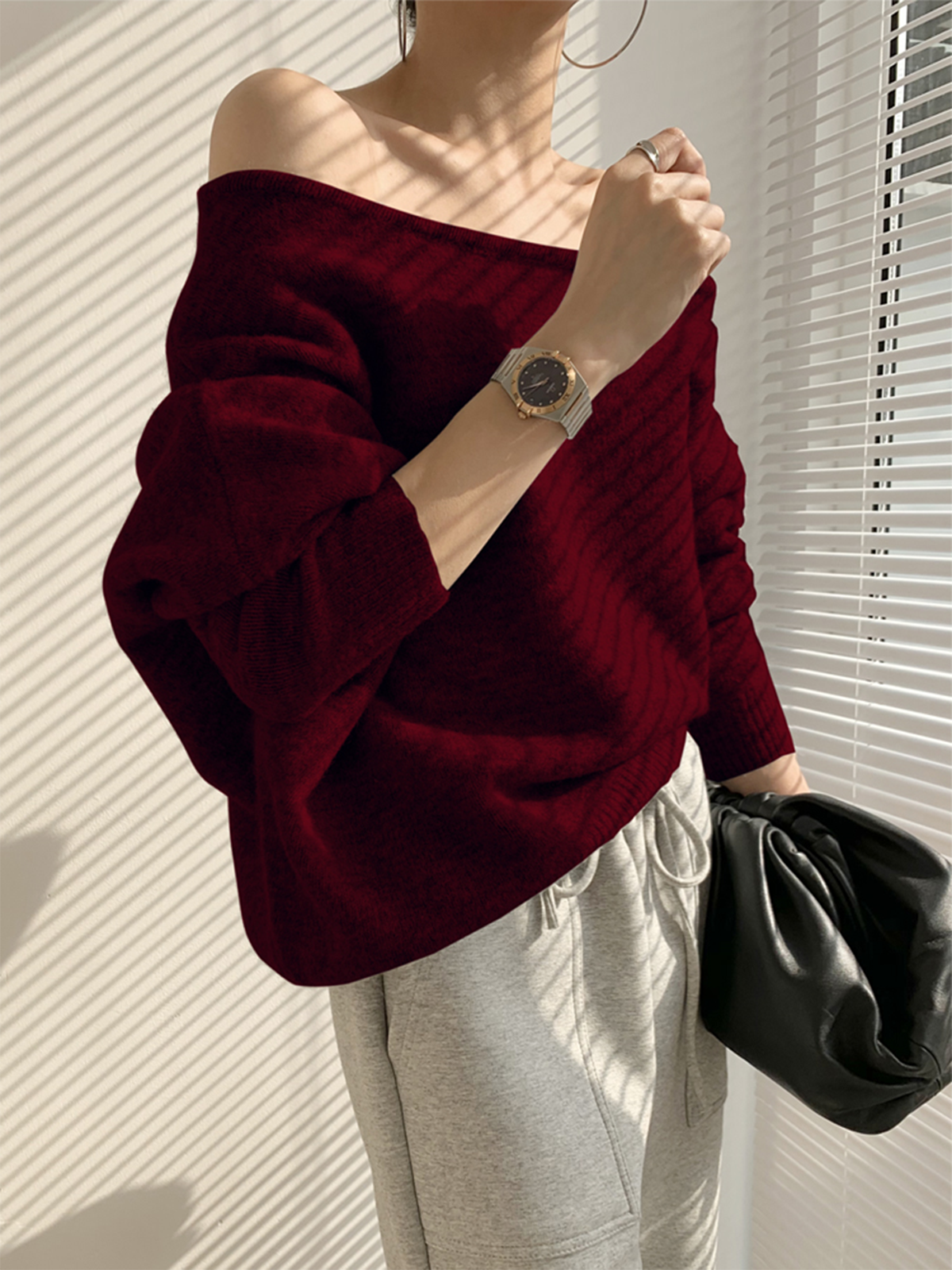 Asymmetrischer Pullover mit Einseitiger Schulter für Stilvolle Outfits
