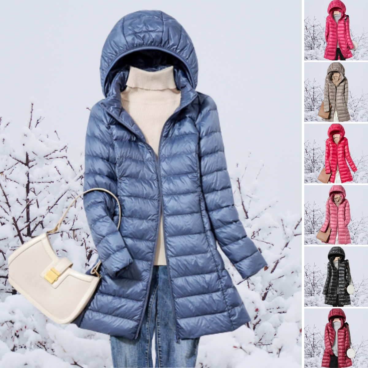 Stylische Winterjacke mit Kapuze und Schlanker Passform für Kalte Tage
