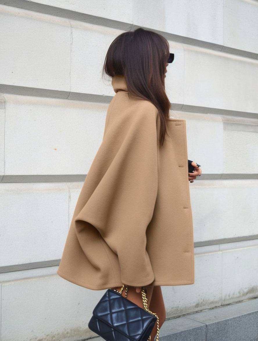 Eleganter und lässiger Damenmantel mit Kragen und Revers für stilvolle Outfits