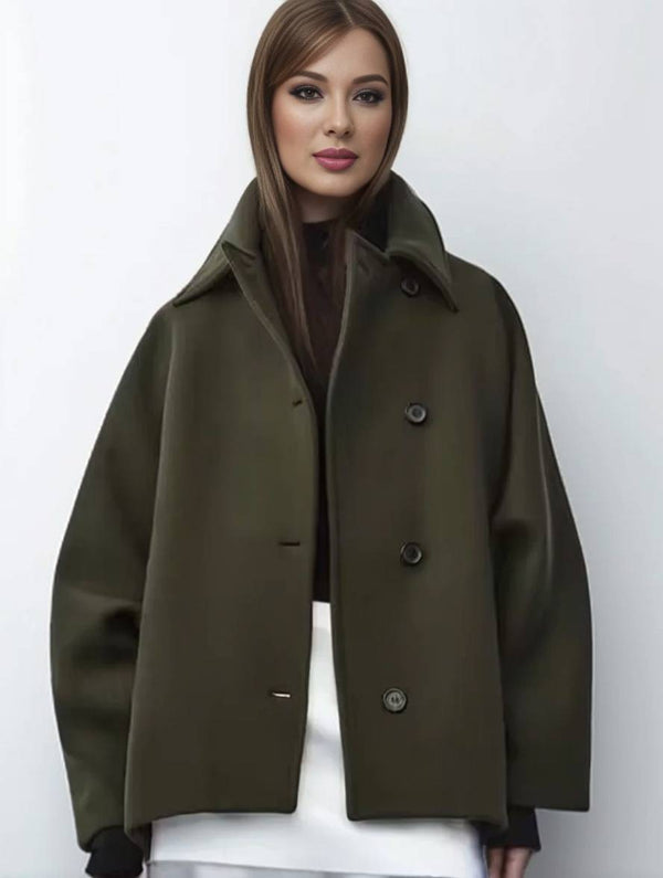 Eleganter und lässiger Damenmantel mit Kragen und Revers für stilvolle Outfits
