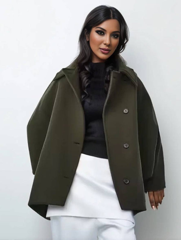 Eleganter und lässiger Damenmantel mit Kragen und Revers für stilvolle Outfits