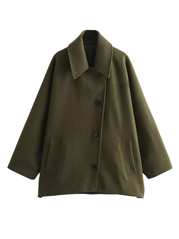 Eleganter und lässiger Damenmantel mit Kragen und Revers für stilvolle Outfits