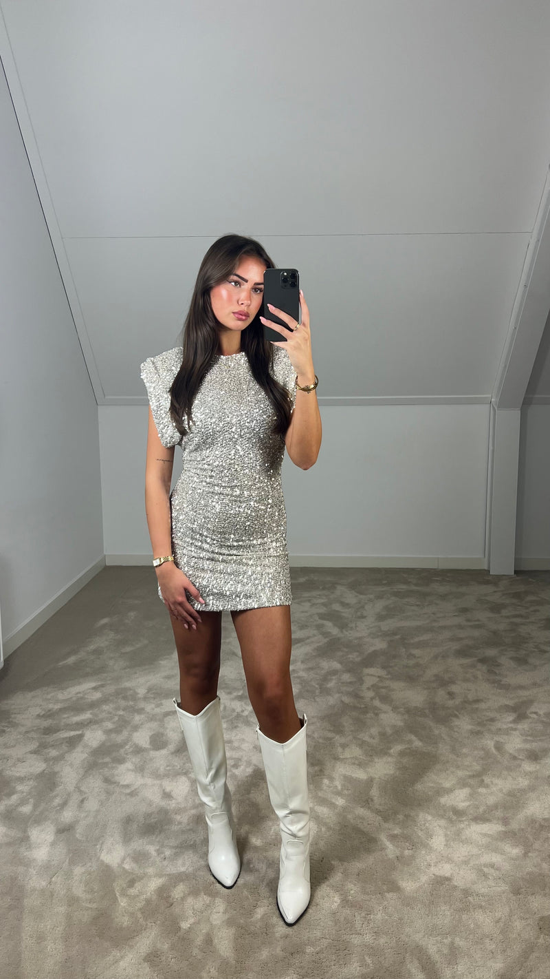 Glamouröses Rückenfreies Minikleid – Funkelndes Party-Outfit