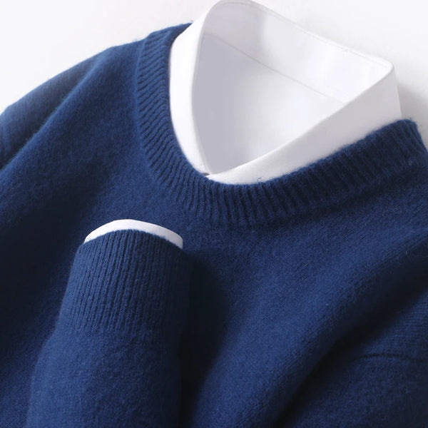 Moderner Herrenpullover mit stilvollem Doppelkragen-Design – Perfekt für jeden Anlass