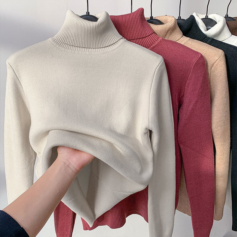Schöner Pullover mit hohem Kragen und bequemer Passform