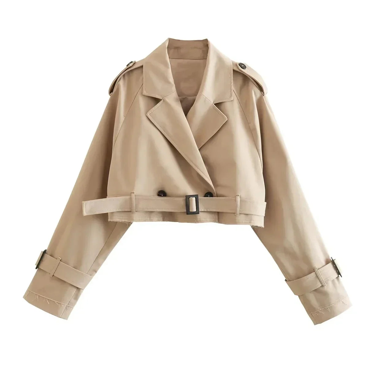 Stilvoller kurzer Damen-Trenchcoat für een moderne look