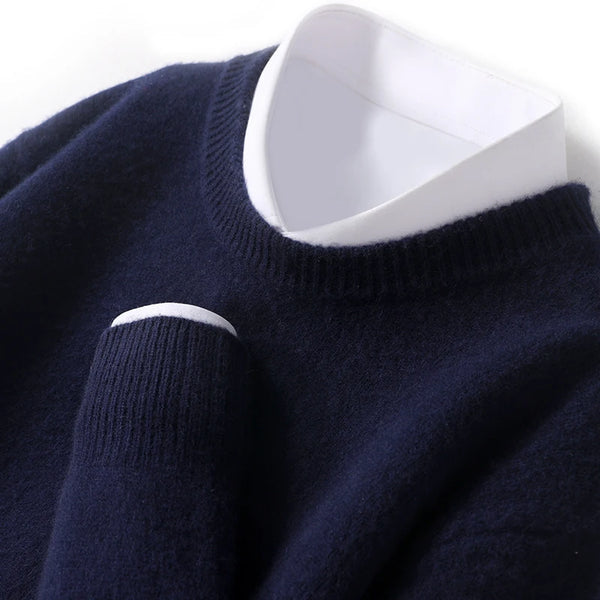 Moderner Herrenpullover mit stilvollem Doppelkragen-Design – Perfekt für jeden Anlass