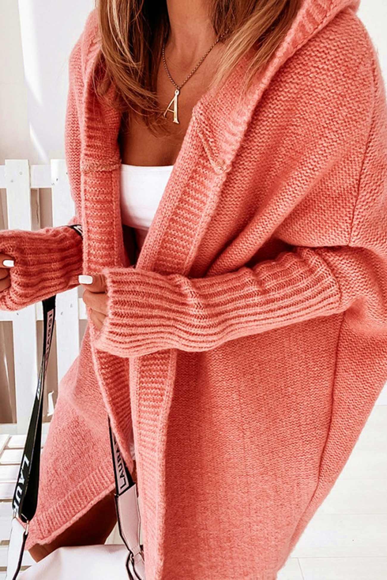 Bequemer und modischer Cardigan mit offener Kapuze für stilvolle Frauen